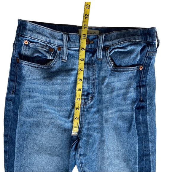 Madewell High-Rise Slim Boyjean: Two-Tone Tuxedo Stripe Duotone Blue Size 26 - Picture 7 of 12